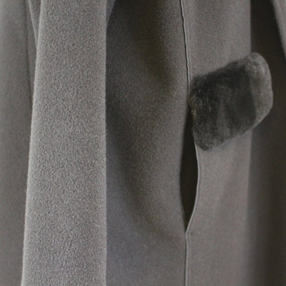 Lafayette 148 Black Cashmere & Rabbit Fur Coat – NWOT Women’s Large Quiet Luxury - Picture 11 of 14